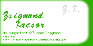 zsigmond kacsor business card